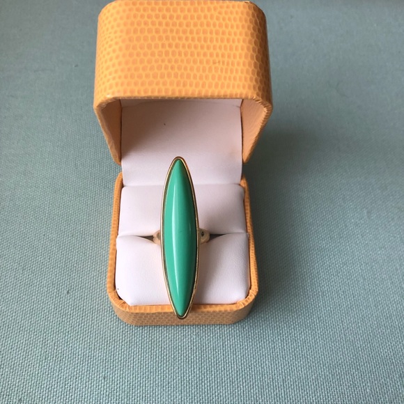 Gold and teal Jami statement ring - Picture 1 of 4